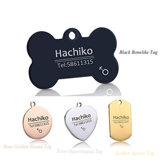 EngravePro™ Personalized Titanium Steel Pet Tag — Custom Name, Contact & Gender