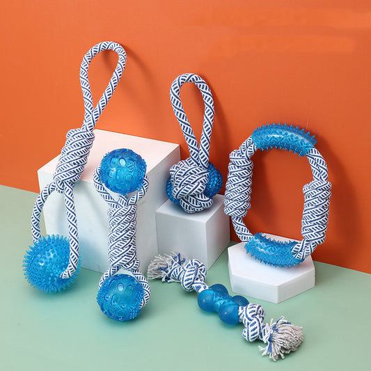 AquaBite™ Ocean Series Cotton Rope & TPR Chew Toy
